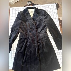 J. Peterman NWT black VELVET long dress car coat 6